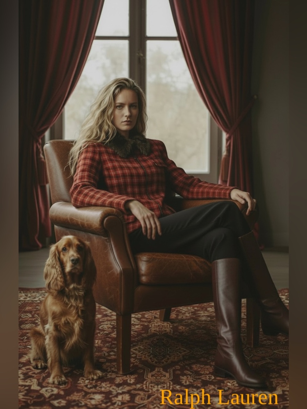 Vintage 1990s Ralph Lauren Red Plaid Wool Jacket